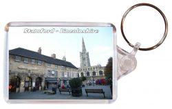 Stamford - Lincolnshire - Double Sided Large Keyring Key Fob Chain Ring Gift Present Souvenir AD3