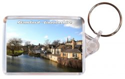 Stamford - Lincolnshire - Double Sided Large Keyring Key Fob Chain Ring Gift Present Souvenir AD4