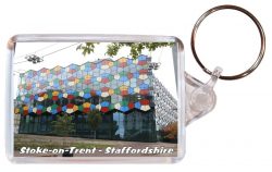 Stoke-on-Trent - Double Sided Large Keyring Key Fob Chain Ring Gift Present Souvenir AD1