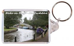 Stoke-on-Trent - Staffordshire - Double Sided Large Keyring Key Fob Chain Ring Gift Present Souvenir AD3