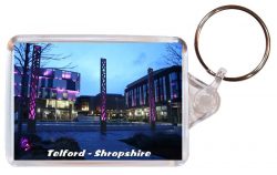 Telford - Shropshire - Double Sided Large Keyring Key Fob Chain Ring Gift Present Souvenir AD3