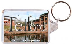 Telford - Shropshire - Double Sided Large Keyring Key Fob Chain Ring Gift Present Souvenir AD4