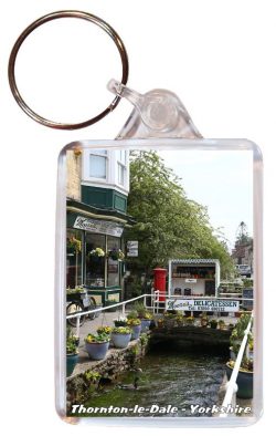Thornton-le-Dale - Yorkshire - Double Sided Large Keyring Key Fob Chain Ring Gift Present Souvenir AD1