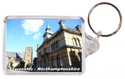 Towcester - Northamptonshire - Double Sided Large Keyring Key Fob Chain Ring Gift Present Souvenir AD1