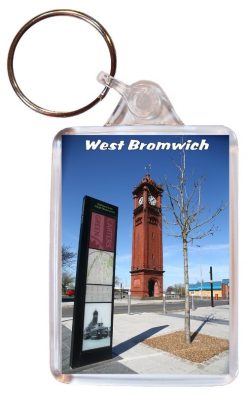 West Bromwich/Brom - West Midlands - Double Sided Large Keyring Key Fob Chain Ring Gift Present Souvenir AD2