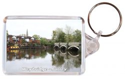 Weybridge - Surrey - Double Sided Large Keyring Key Fob Chain Ring Gift Present Souvenir AD1