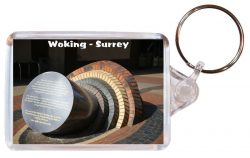 Woking - Surrey - Double Sided Large Keyring Key Fob Chain Ring Gift Present Souvenir AD4