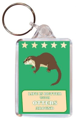 Life is Better with Monkeys around - Double Sided Large Keyring Key Fob Chain Ring Gift Present Souvenir Monkey