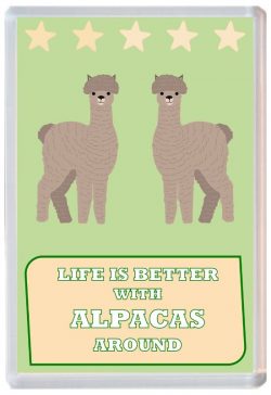 Life is Better with Alpacas around - Jumbo Fridge Magnet Souvenir Present Alpaca