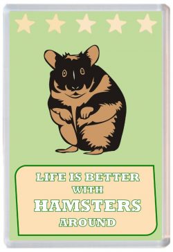 Life is Better with Hamsters around - Jumbo Fridge Magnet Souvenir Present Hamster