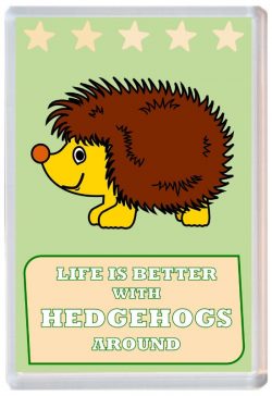 Life is Better with Hedgehogs around - Jumbo Fridge Magnet Souvenir Present Hedgehog