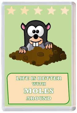 Life is Better with Moles around - Jumbo Fridge Magnet Souvenir Present Mole