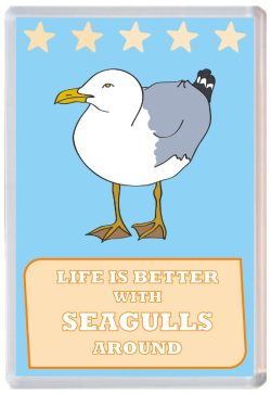 Life is Better with Seagulls around - Jumbo Fridge Magnet Souvenir Present Seagull