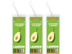 3 x I Love Reading & Avocado/Avocados - Personalised Bookmark