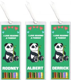 3 x I Love Reading & Pandas/Panda - Personalised Bookmark