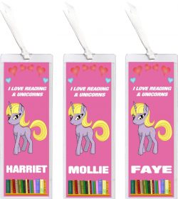 3 x I Love Reading & Unicorn/Unicorns - Personalised Bookmark