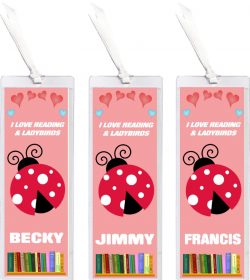 3 x I Love Reading & Ladybird/Ladybirds - Personalised Bookmark