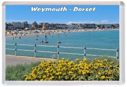 Weymouth Beach - Dorset - Jumbo Fridge Magnet 21M3