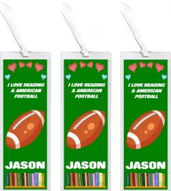 3 x I Love American Football - Personalised Bookmark