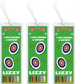 3 x I Love Archery - Personalised Bookmark