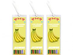 3 x I Love Reading & Bananas/Banana - Personalised Bookmark