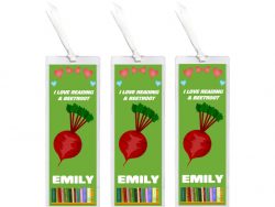 3 x I Love Reading & Beetroot - Personalised Bookmark