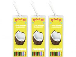 3 x I Love Reading & Coconuts/Coconut - Personalised Bookmark