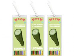 3 x I Love Reading & Cucumber/Cucumbers - Personalised Bookmark