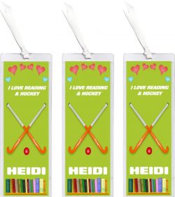 3 x I Love Hockey - Personalised Bookmark