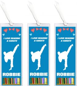 3 x I Love Karate - Personalised Bookmark