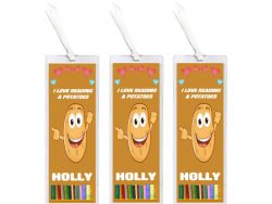 3 x I Love Reading & Potatoes/Potato - Personalised Bookmark