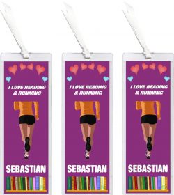 3 x I Love Running - Personalised Bookmark