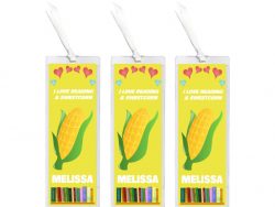 3 x I Love Reading & Sweetcorn - Personalised Bookmark