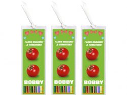 3 x I Love Reading & Tomato/Tomatoes - Personalised Bookmark