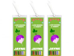 3 x I Love Reading & Turnip/Turnips - Personalised Bookmark