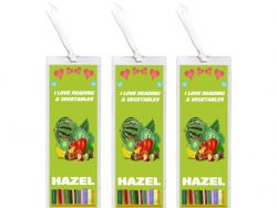 3 x I Love Reading &Vegetable/Vegetables - Personalised Bookmark