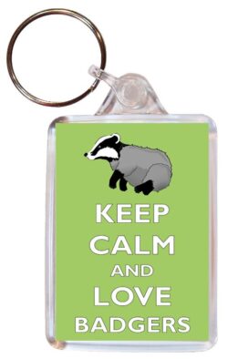 Keep Calm and Love Badgers - Double Sided Large Keyring