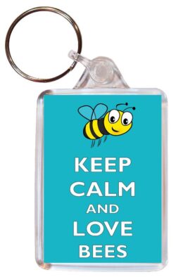 Keep Calm and Love Bees - Double Sided Large Keyring