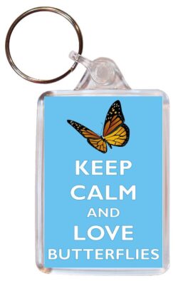 Keep Calm and Love Butterflies - Double Sided Large Keyring