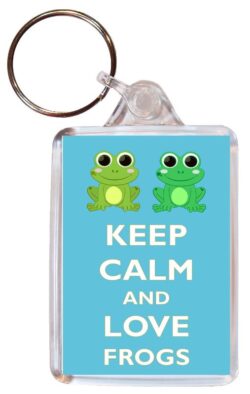 Keep Calm and Love Frogs - Double Sided Large Keyring