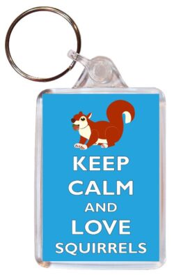 Keep Calm and Love Squirrels - Double Sided Large Keyring