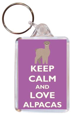 Keep Calm and Love Alpacas - Double Sided Large Keyring