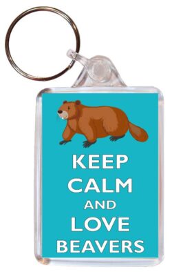 Keep Calm and Love Beavers - Double Sided Large Keyring