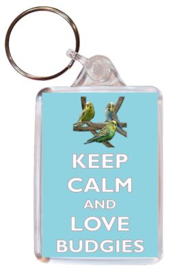 Keep Calm and Love Budgies - Double Sided Large Keyring