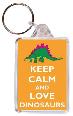 Keep Calm and Love Dinosaurs - Double Sided Large Keyring