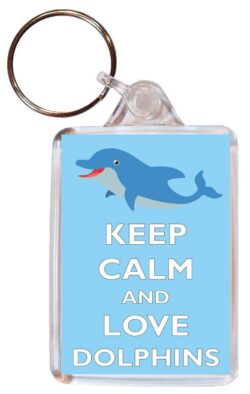 Keep Calm and Love Dolphins - Double Sided Large Keyring