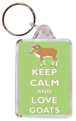 Keep Calm and Love Goats - Double Sided Large Keyring