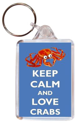 Keep Calm and Love Crabs - Double Sided Large Keyring