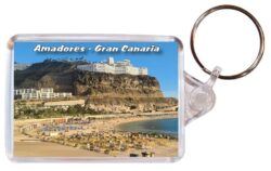 Amadores - Gran Canaria - Double Sided Large Keyring Key Fob Chain Ring 23GC4
