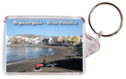 Arguineguin - Gran Canaria - Double Sided Large Keyring Key Fob Chain Ring 23GC1